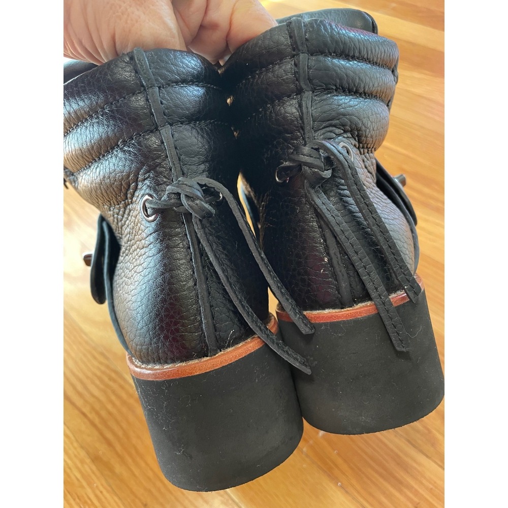 Coach Urban Hiker Boots Size 6 Black Leather‎ Platform Lace Up Ankle Streetwear - Picture 6 of 10